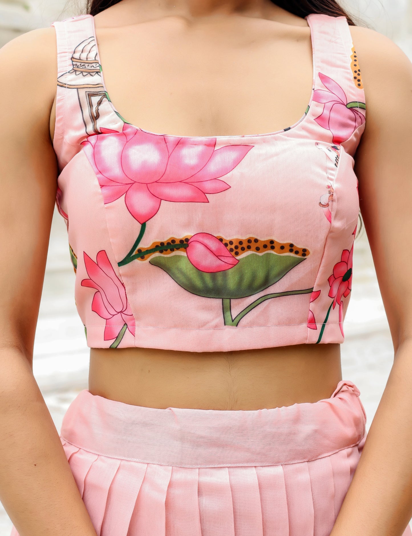 Lotus Bloom Chanderi Lehenga Set