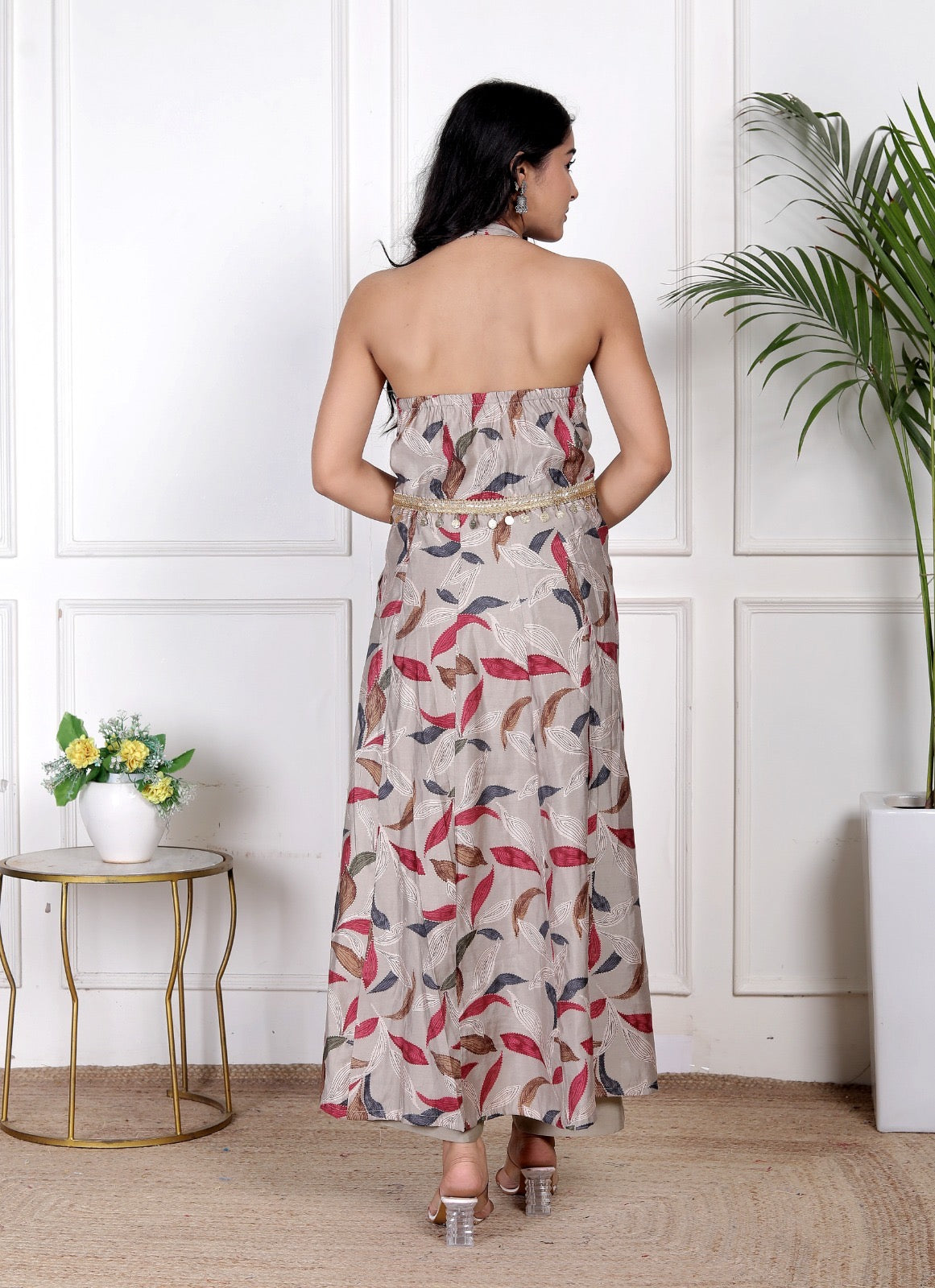 Grey charm modal silk set