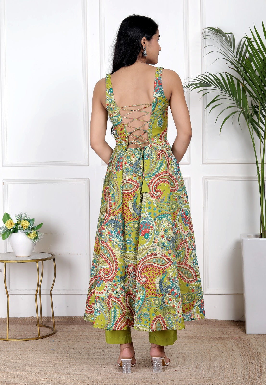 Lime Elara Modal Silk Set