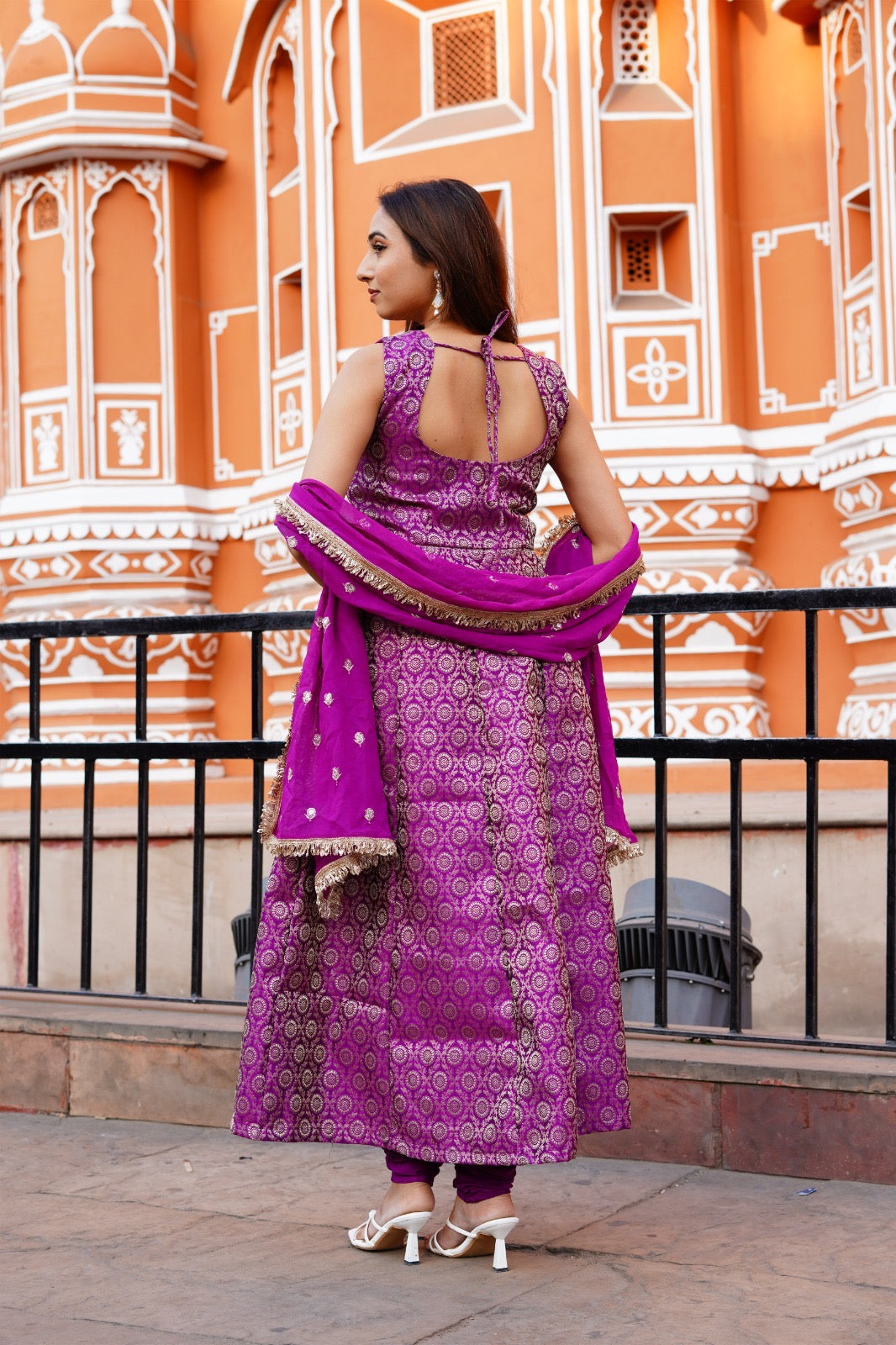 Royal Orchid Banarasi Anarkali Set