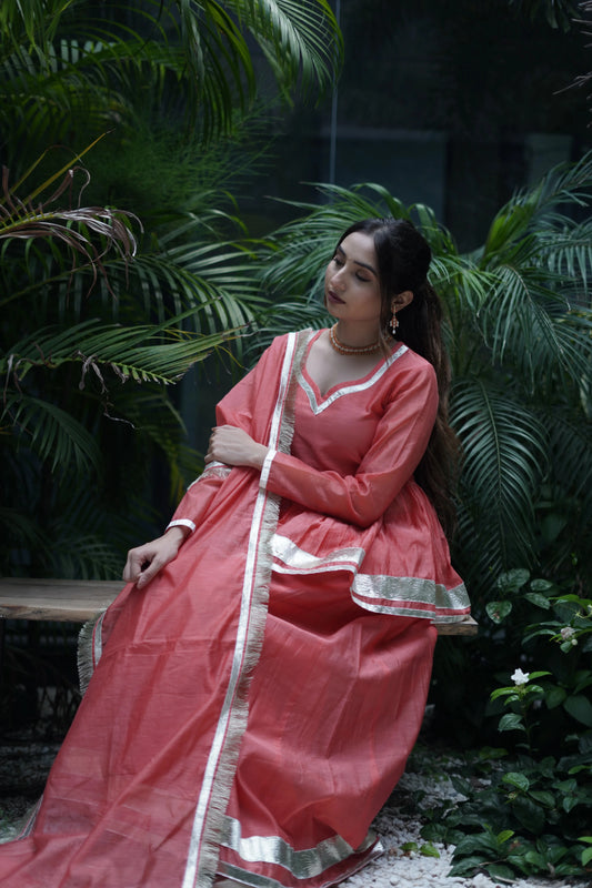 Aabha Peplum Set – Chanderi Silk Elegance