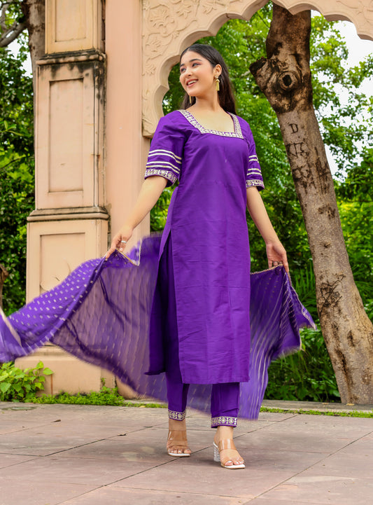 Purple Majesty – Cotton Silk 3 Piece Set