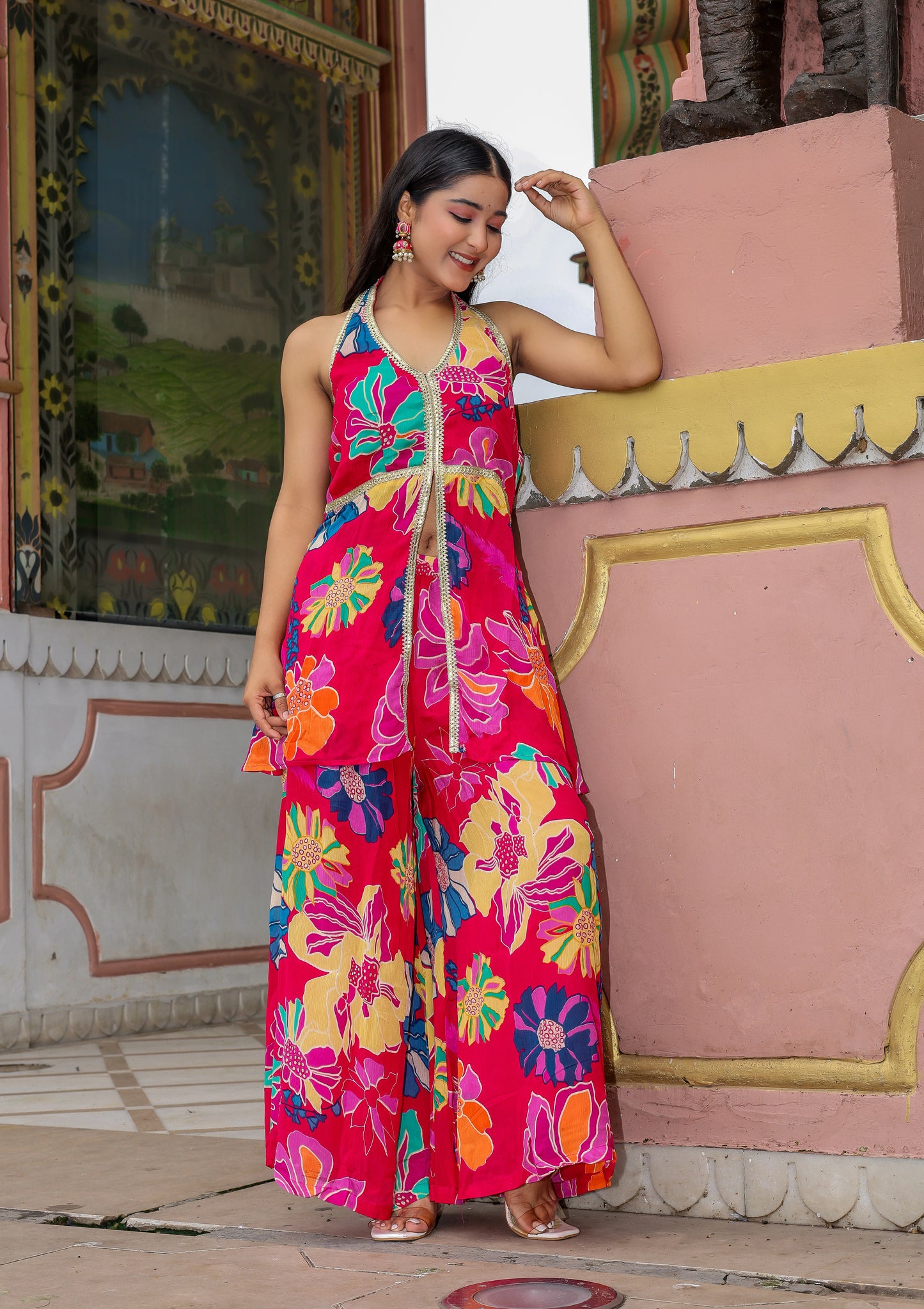 Flamingo Bloom – Chinon Halter Set