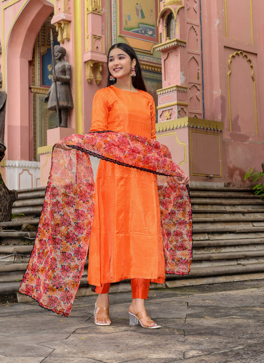 Narangi Charm Modal Silk Set