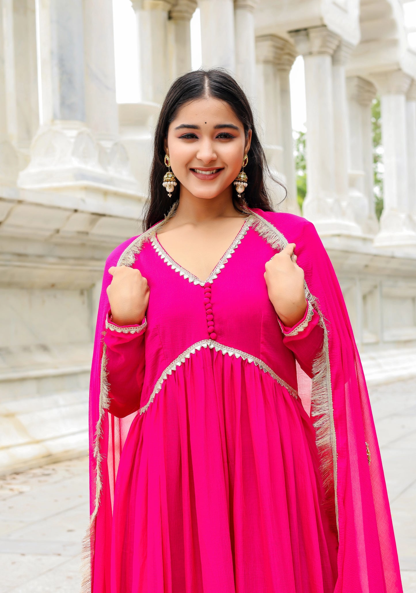 Gulabi Kiran – Chiffon Anarkali Set