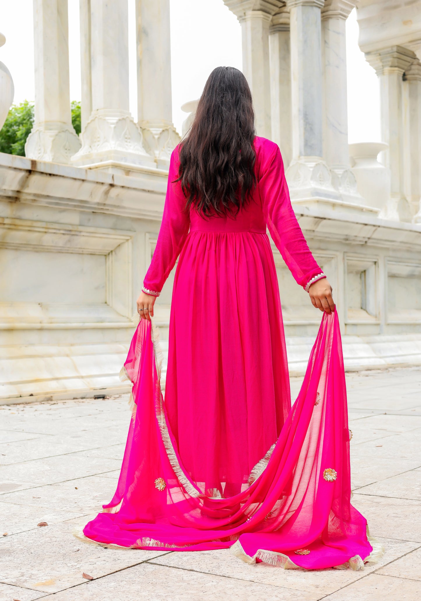 Gulabi Kiran – Chiffon Anarkali Set