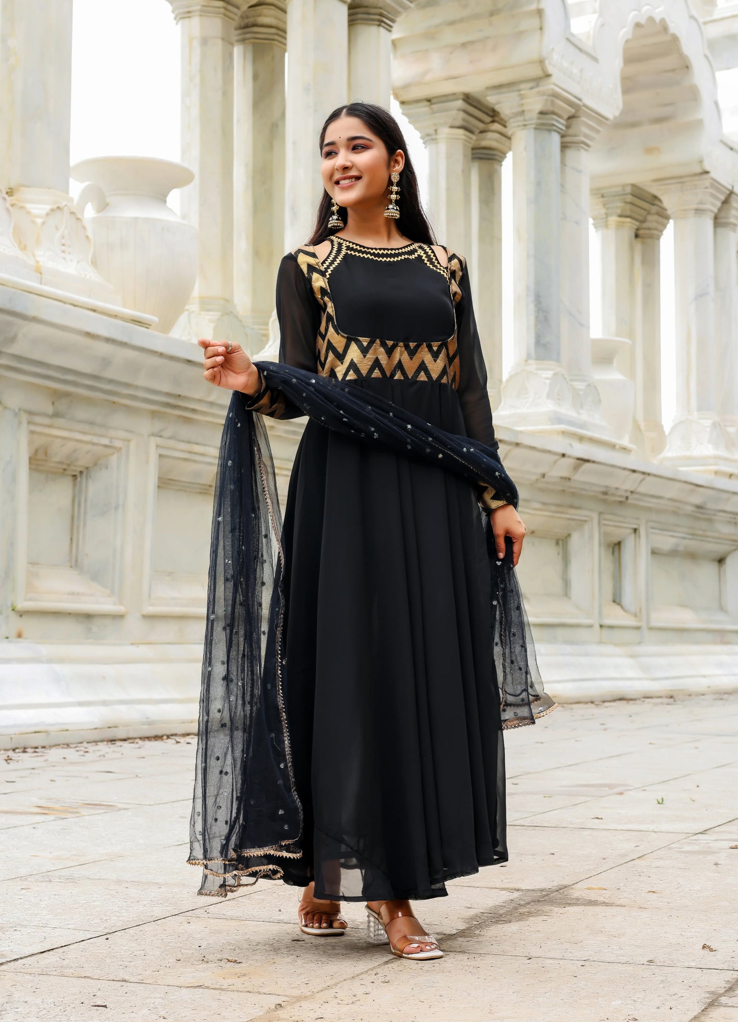 Midnight Noir – Georgette Anarkali Set