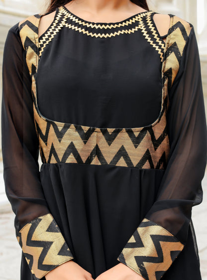 Midnight Noir – Georgette Anarkali Set