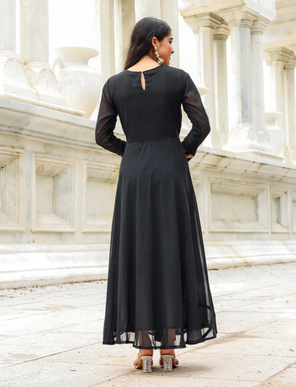 Midnight Noir – Georgette Anarkali Set