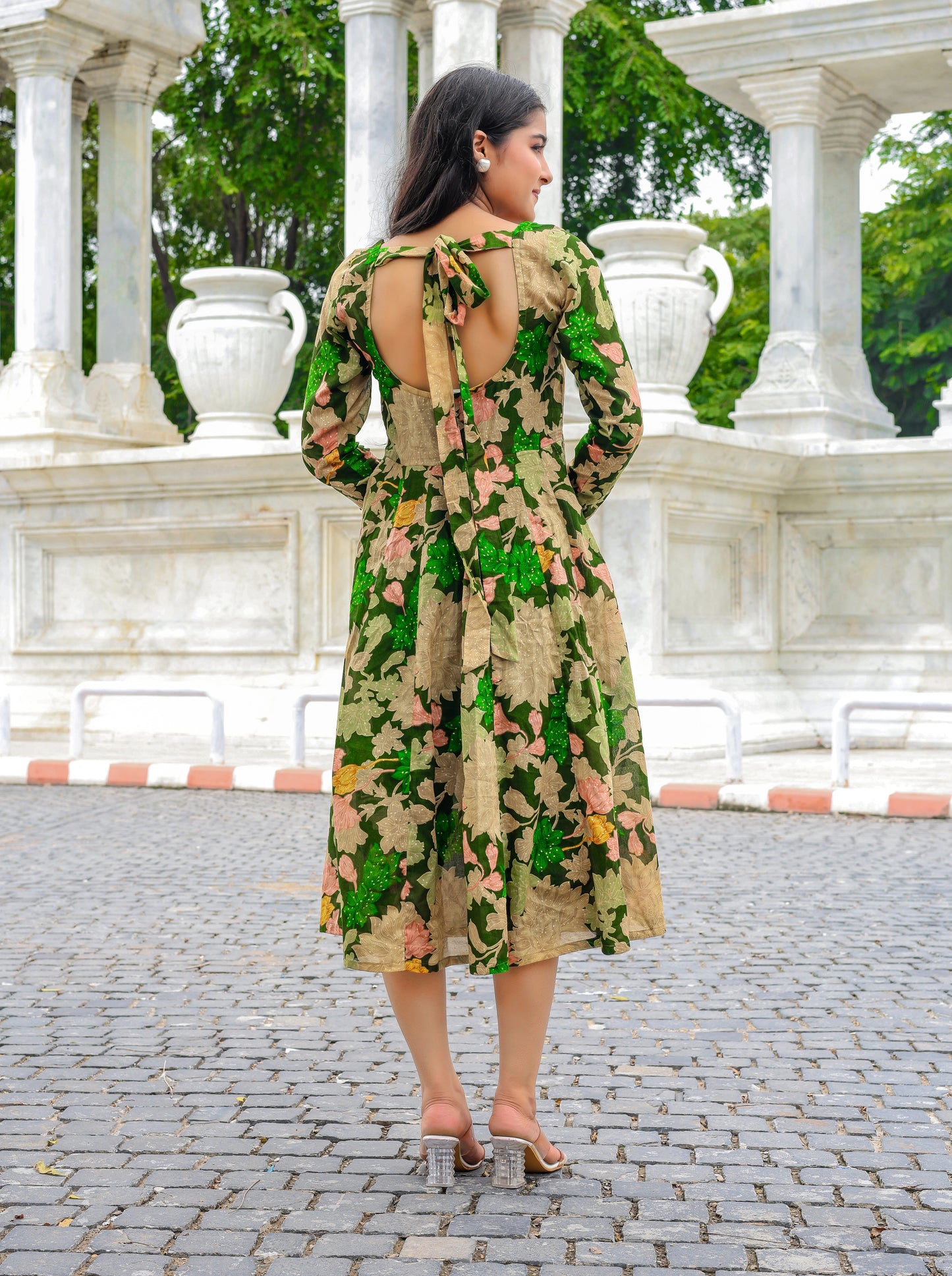 Evergreen Elegance Modal Silk Dress