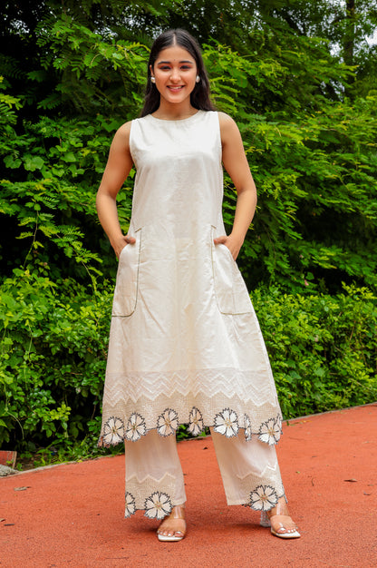 Ivory Bloom Cotton Slub Set