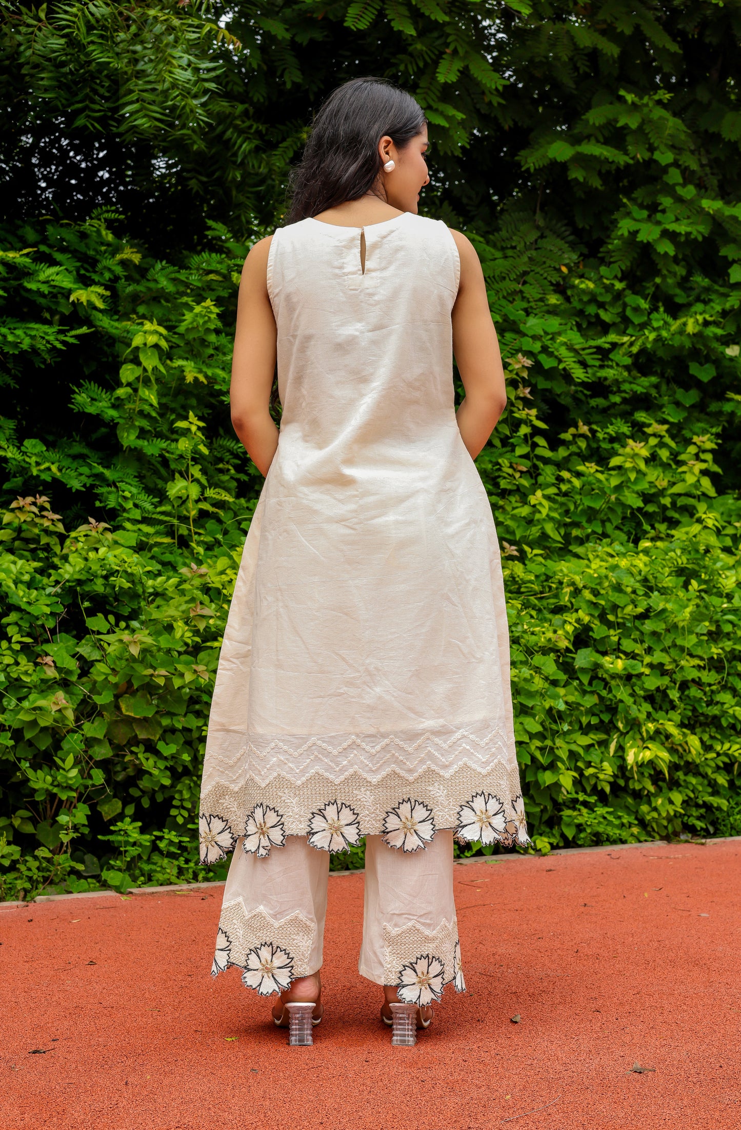 Ivory Bloom Cotton Slub Set