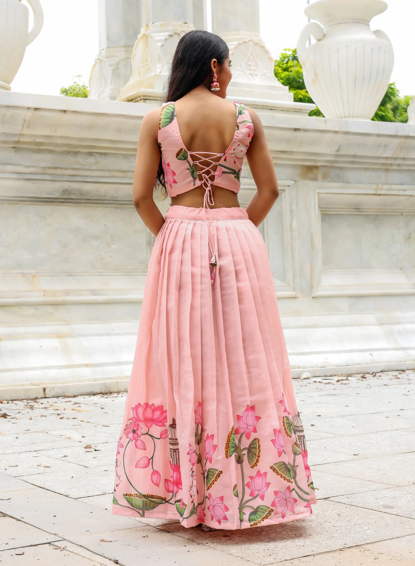 Lotus Bloom Chanderi Lehenga Set