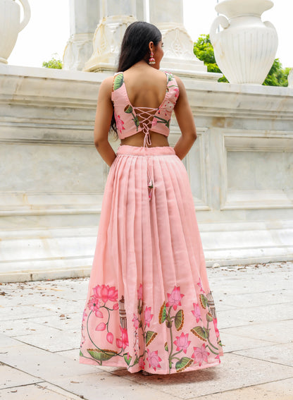 Lotus Bloom Chanderi Lehenga Set
