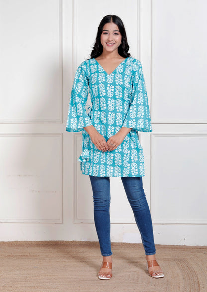 Firozi side corset kurti