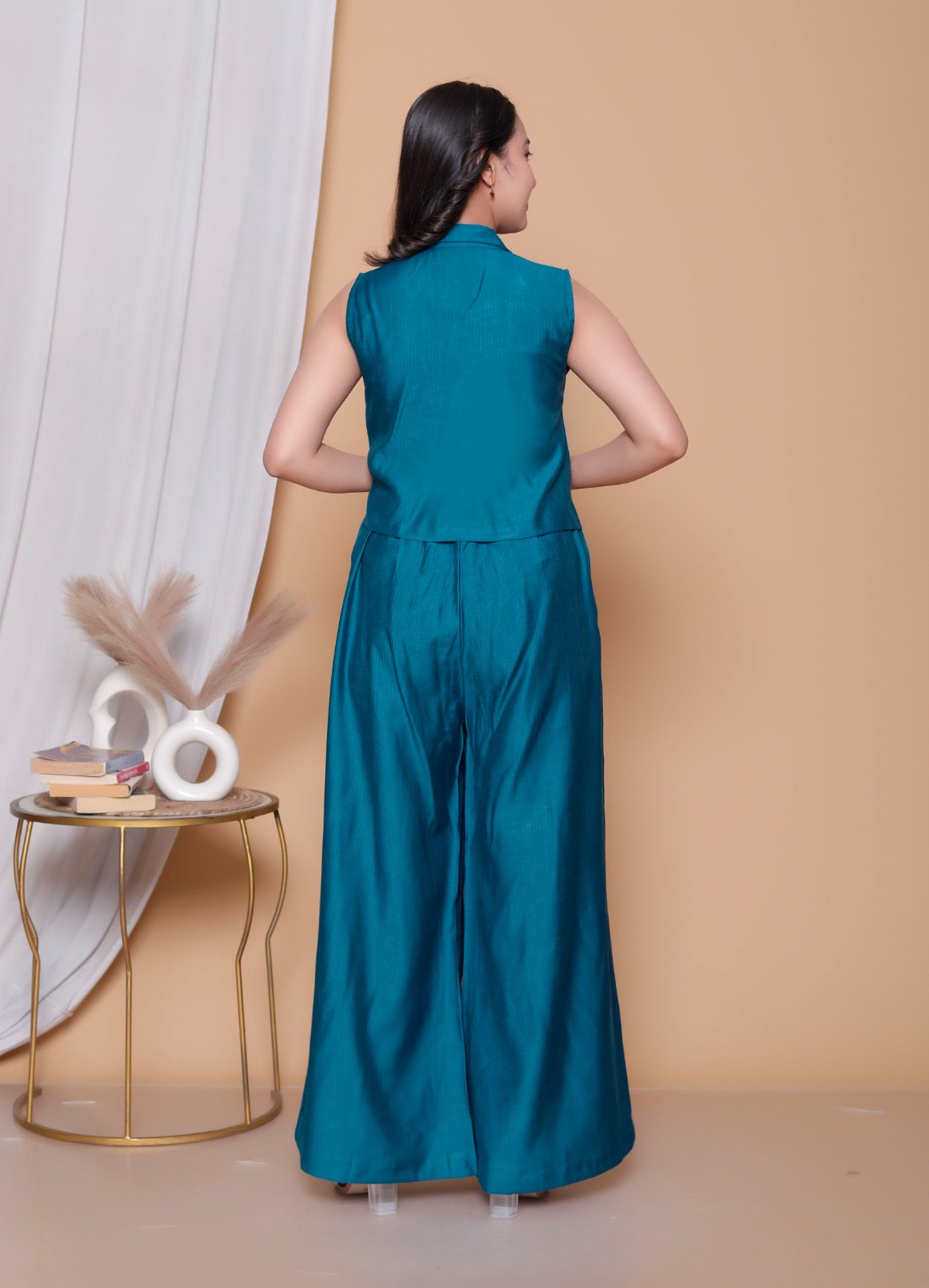 Teal Luxe Berlin Silk Co-ord Set