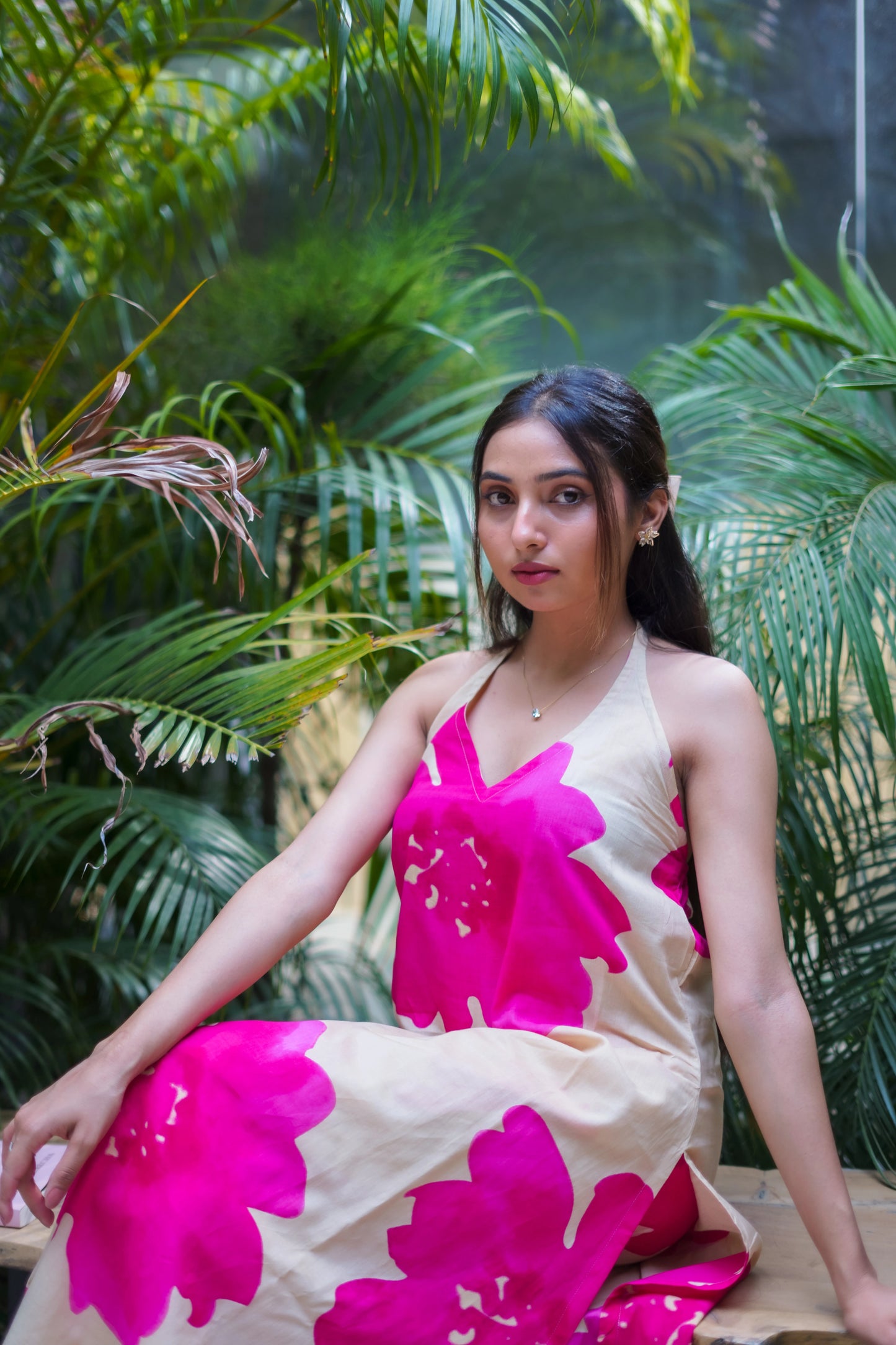 Gulabi Gulnar  – Two-Piece Cotton Halter Neck Set