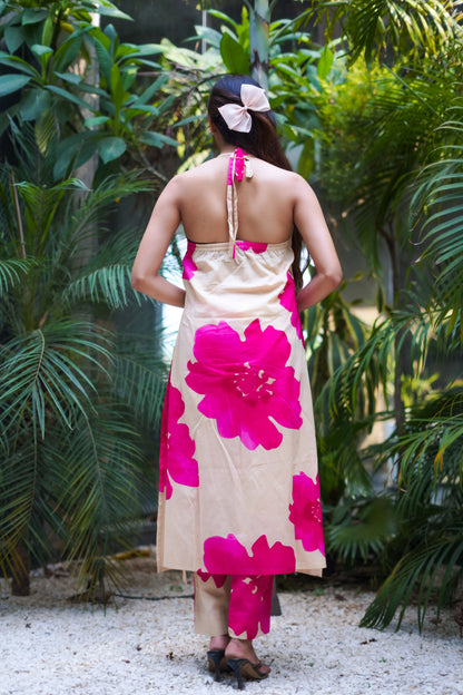 Gulabi Gulnar  – Two-Piece Cotton Halter Neck Set