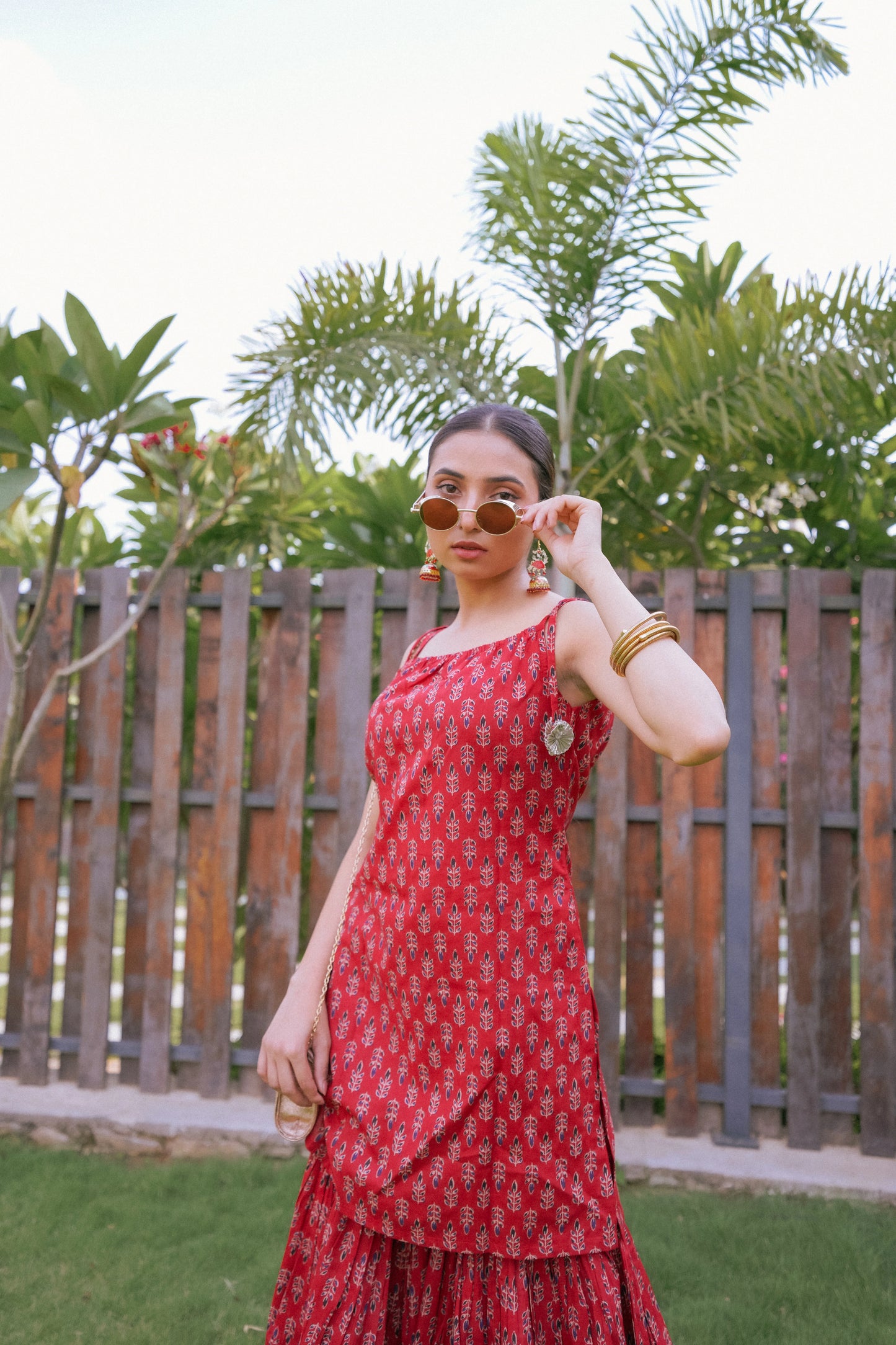 Raktima -  Red Sharara Co-ord Set