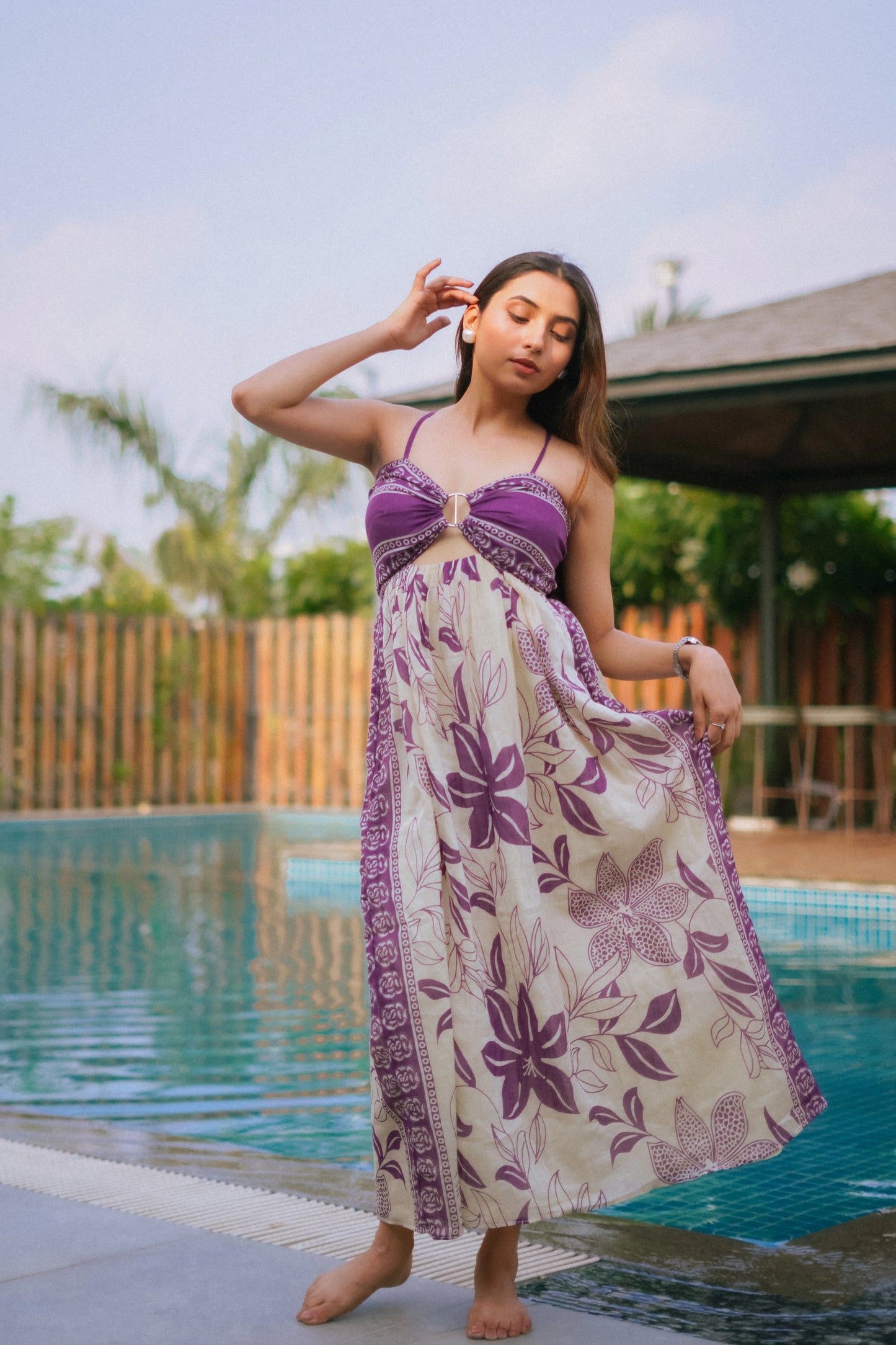 Baingani Bela - Backless Mulmul Cotton Maxi Dress