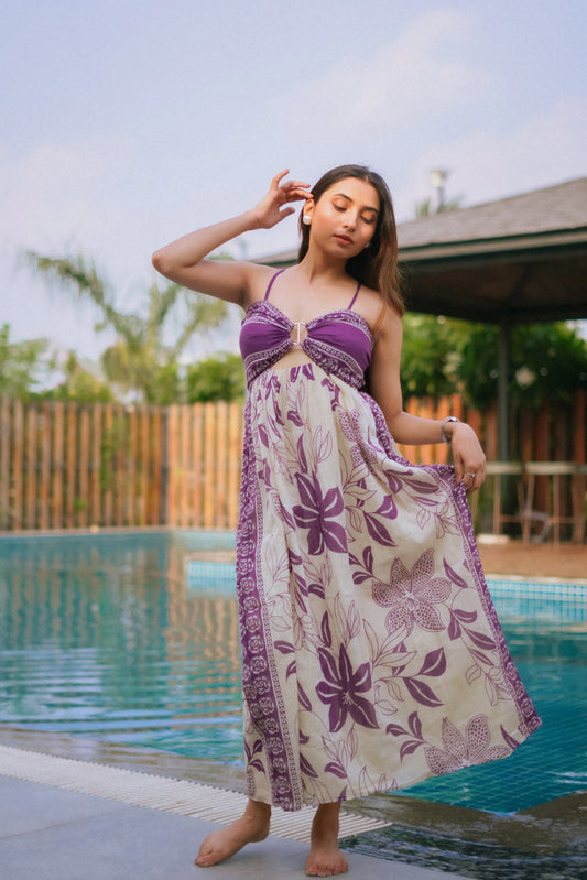 Baingani Bela - Backless Mulmul Cotton Maxi Dress