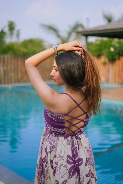 Baingani Bela - Backless Mulmul Cotton Maxi Dress