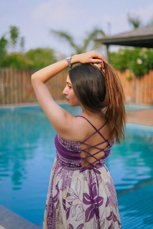 Baingani Bela - Backless Mulmul Cotton Maxi Dress