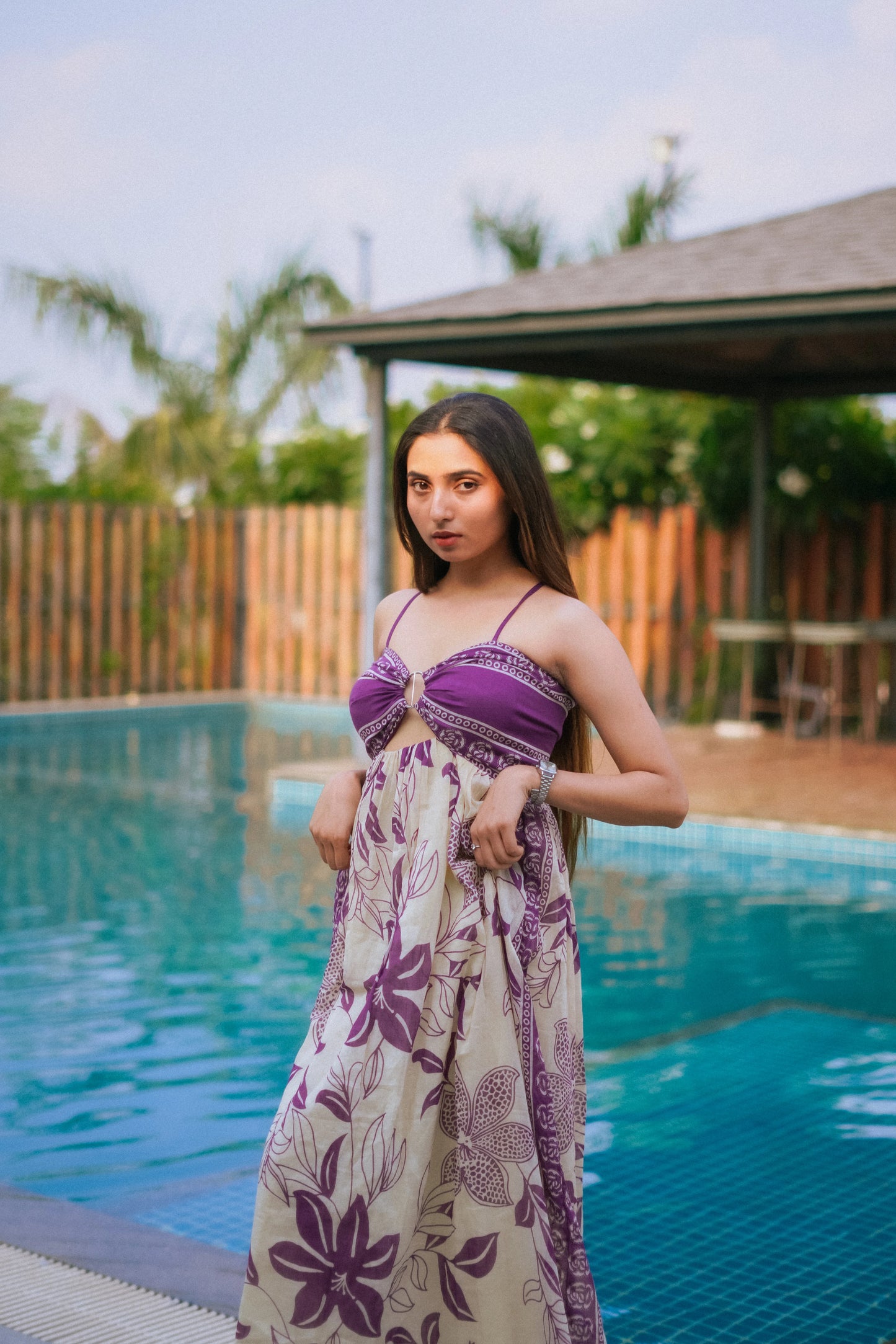 Baingani Bela - Backless Mulmul Cotton Maxi Dress