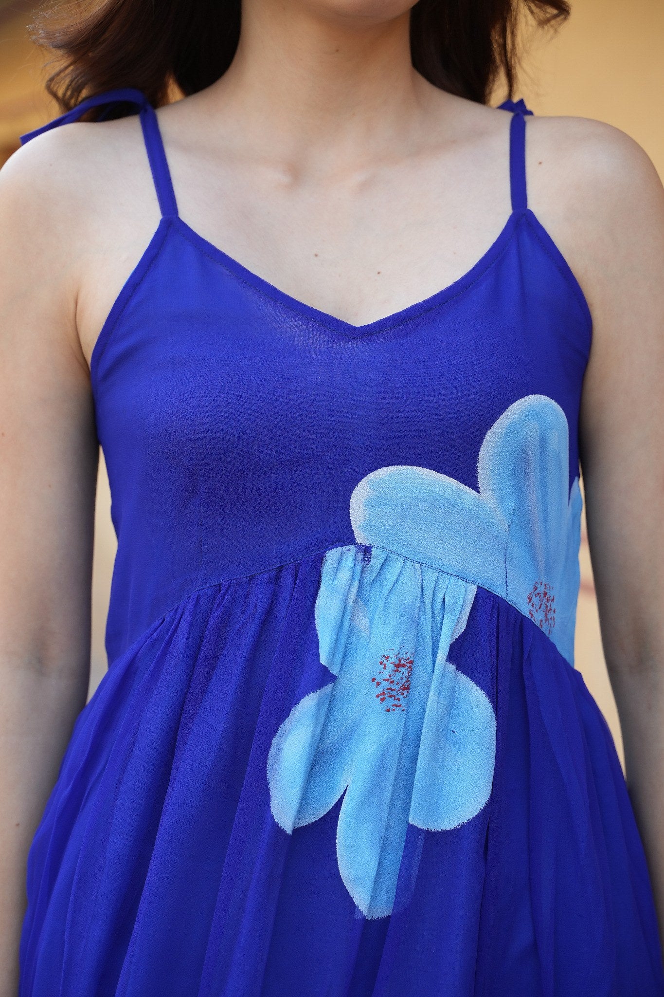 Royal Blue Hand Painted Maxi Dress