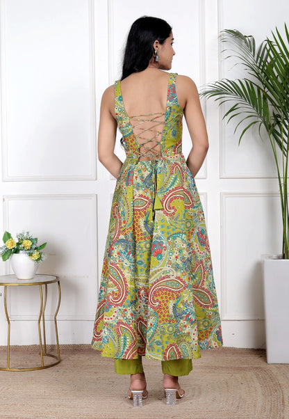 Lime Elara Modal Silk Set